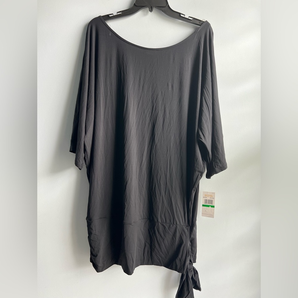 Michael Kors Women’s Side-Tie Swim Cover-Up Black Size Large